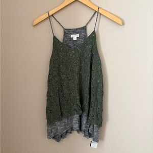 Xhilaration Green Asymmetrical Sleeveless Tank Top size Medium NWTs